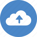 backup, blue, circle, cloud, ftp, storage, upload