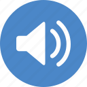 blue, circle, music, sound, sounds, speaker, volume