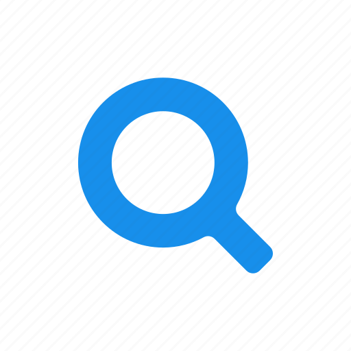Blue, find, glass, magnifying, search icon - Download on Iconfinder