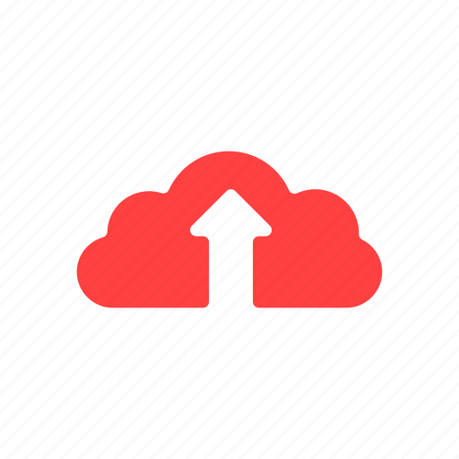 Cloud, control, data, player, red, up, upload icon - Download on Iconfinder