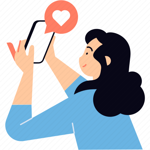 Social media, like, favorite, heart, love, valentine, message illustration - Download on Iconfinder