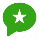 chat, comment, rate, review, star icon, conversation, message