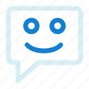 bubble, chat, emoji, message, smiley icon