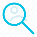 magnifying, man, search, user icon