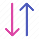 arrow, bottom, direction, down, path, top, up icon