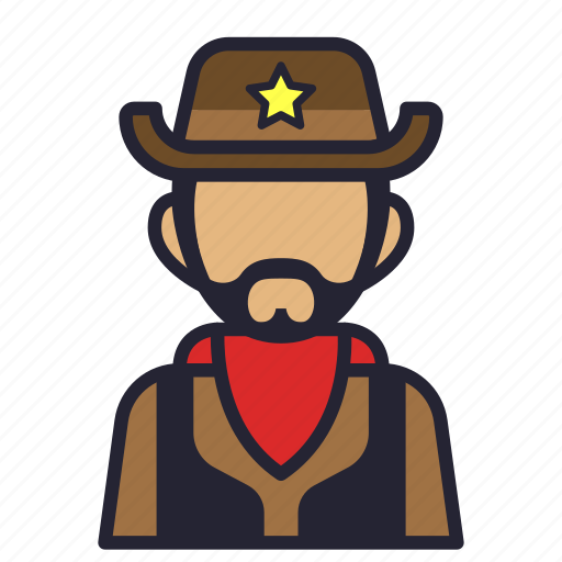 Avatar, beard, cowboy, marshall, profession, sheriff, society icon - Download on Iconfinder