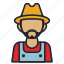 avatar, beard, classic, farmer, profession, society, worker 