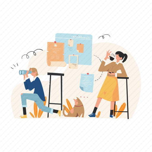 Brainstorming, teamwork, searching, collaboration, discussion illustration - Download on Iconfinder