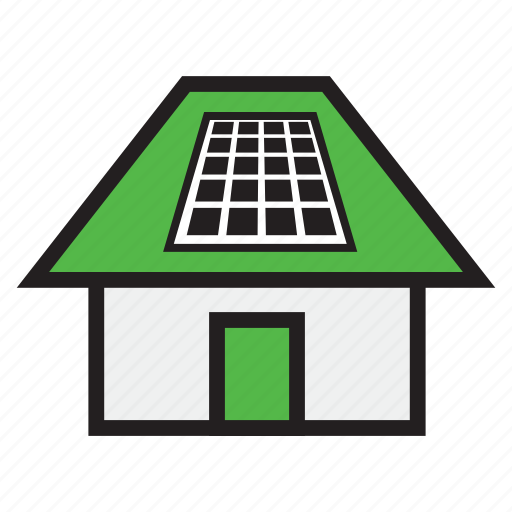 Green, home, module, panel, power, solar, solar house icon - Download on Iconfinder