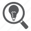 finder, solution, business, magnifier, lightbulb, idea 
