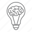 creativity, solution, light, bulb, brain, idea, lightbulb, inside 