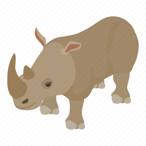Africa, african, animal, isometric, logo, object, rhinoceros icon - Download on Iconfinder