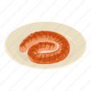 food, home, isometric, logo, object, salami, sausage 