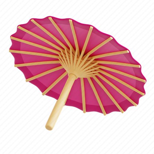 Umbrella, rain protection, protection, south korea, traditional 3D illustration - Download on Iconfinder