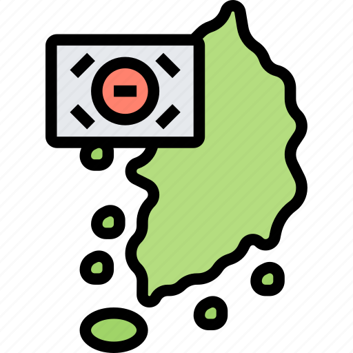 South, korea, map, national, country icon - Download on Iconfinder