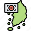 south, korea, map, national, country 