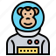 astronaut, chimpanzee, experiment, monkey, space 