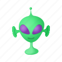 alien, cartoon, character, extraterrestrial, green, monster, space