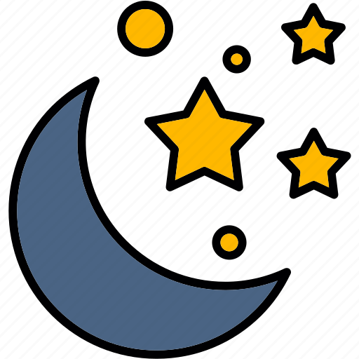 Moon, and, stars, half, night, time icon - Download on Iconfinder