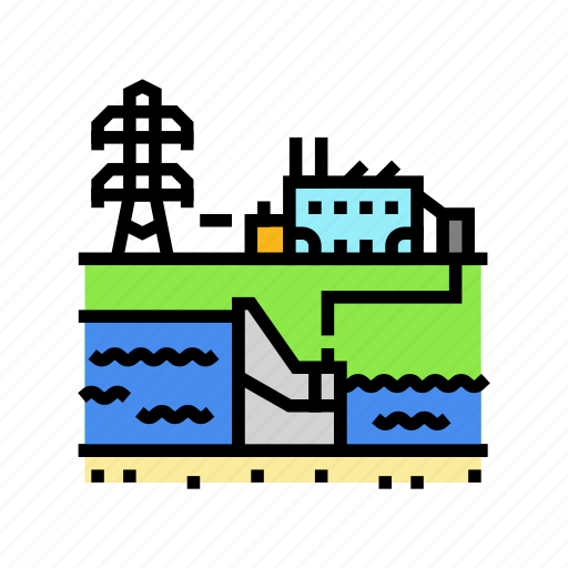 Hydroelectric, plant, power, energy, hydro, dam icon - Download on Iconfinder