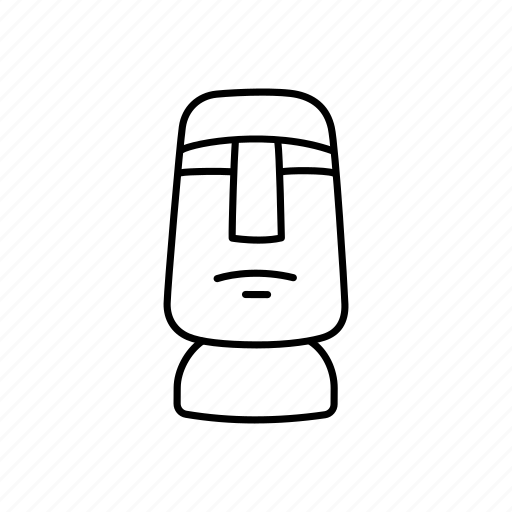 Moai, easter island, statue, chile, monument, landmark, doodle icon - Download on Iconfinder