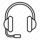 headset, vector, thin, isolated