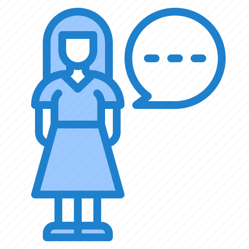 Woman, bubble, speech, talk, conversation icon - Download on Iconfinder
