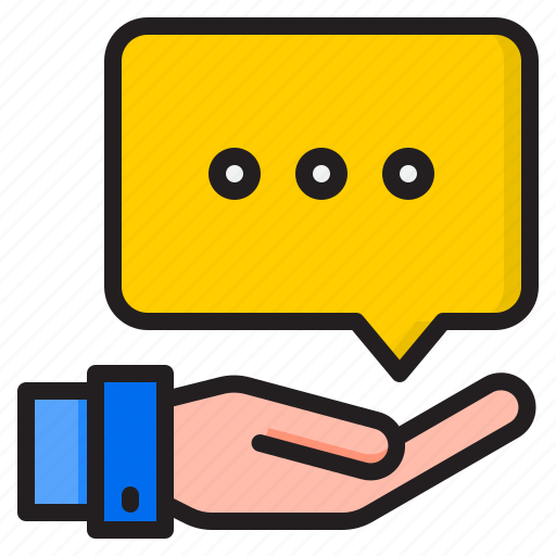 Bubble, hand, chat, conversation, speech icon - Download on Iconfinder