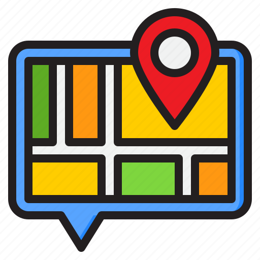 Map, location, bubble, speech, communication icon - Download on Iconfinder