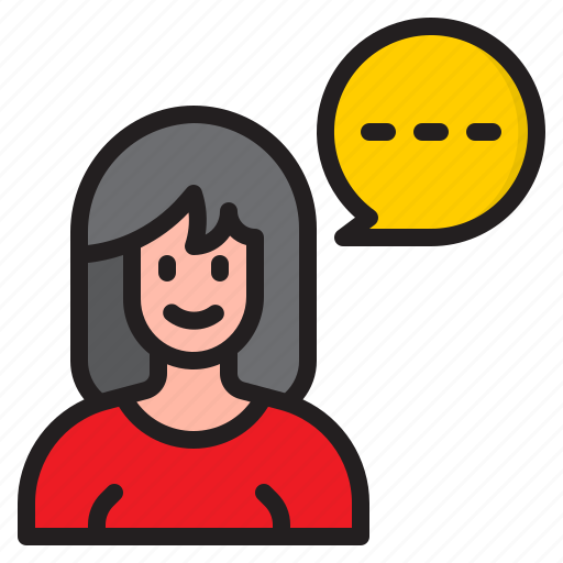 Woman, bubble, speech, conversation, talk icon - Download on Iconfinder