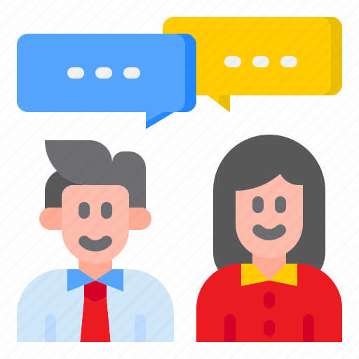 Man, bubble, speech, woman, conversation icon - Download on Iconfinder