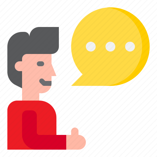 Man, talk, conversation, speech, bubble icon - Download on Iconfinder
