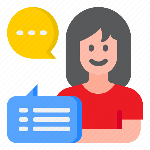 Woman, talk, conversation, bubble, speech icon - Download on Iconfinder