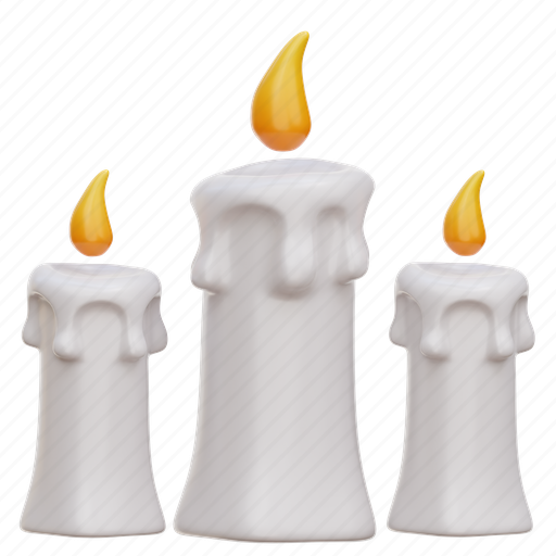 Candle, light, flame, decoration 3D illustration - Download on Iconfinder