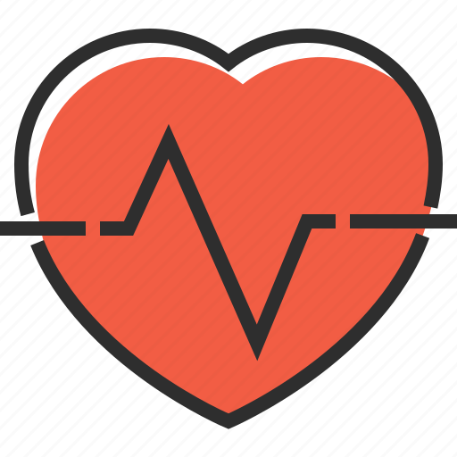 Health sign, health, pulse, red icon - Download on Iconfinder