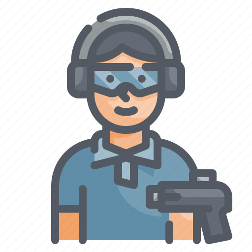 Shooting, gun, weapon, competition, male icon - Download on Iconfinder