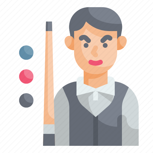 Billiard, snooker, gaming, cue, player icon - Download on Iconfinder