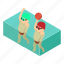 isometric, object, sign, waterpoloplayer 
