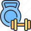gym, equipment, kettlebell, exercise, dumbbell, workout 