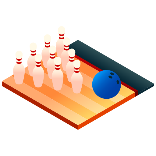 Bowling, bowling ball, bowling pins, bowls, isometric, sport icon - Free download