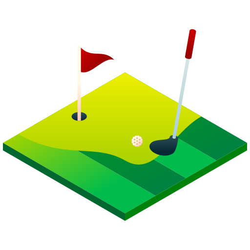 Golf, golf ball, golf course, golfing, hole in one, isometric, sport icon - Free download