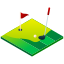 golf, golf ball, golf course, golfing, hole in one, isometric, sport 