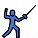 fencing, sword, sport, games, pictogram, olympic