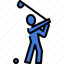 golf, swing, sport, games, pictogram, olympic