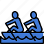 rowing, canoe, boat, sport, games, pictogram, olympic 
