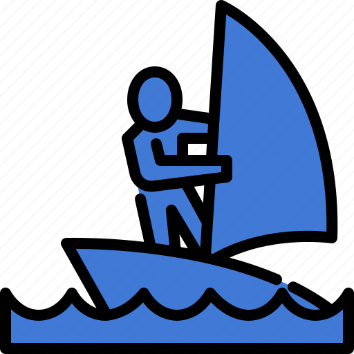 Sailing, sail, yacht, sport, games, pictogram, olympic icon - Download on Iconfinder