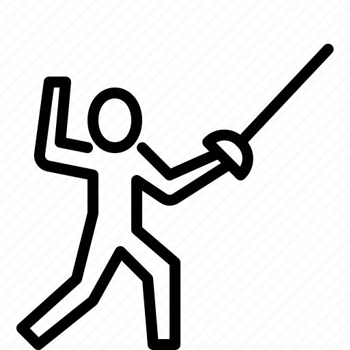 Fencing, sword, sport, games, pictogram, olympic icon - Download on Iconfinder