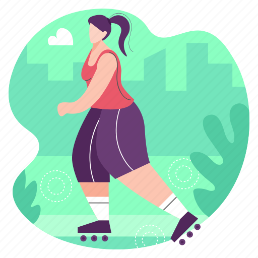 Skating, skateboard, skate, woman, sports, game illustration - Download on Iconfinder