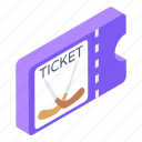 hockey match ticket, voucher, hockey pass, entry pass, coupon 