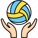 volleyball, volley, hand